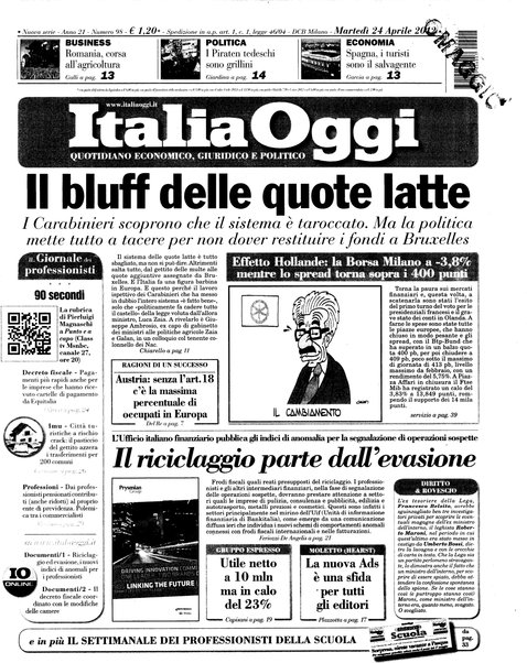 Italia oggi : quotidiano di economia finanza e politica